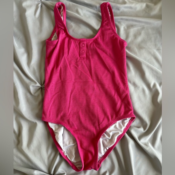 Old Navy Kids Pink One Piece Swimsuit Girls Size Large 10-12 - Picture 1 of 4